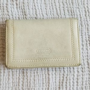 Coach White Mini Flap Wallet